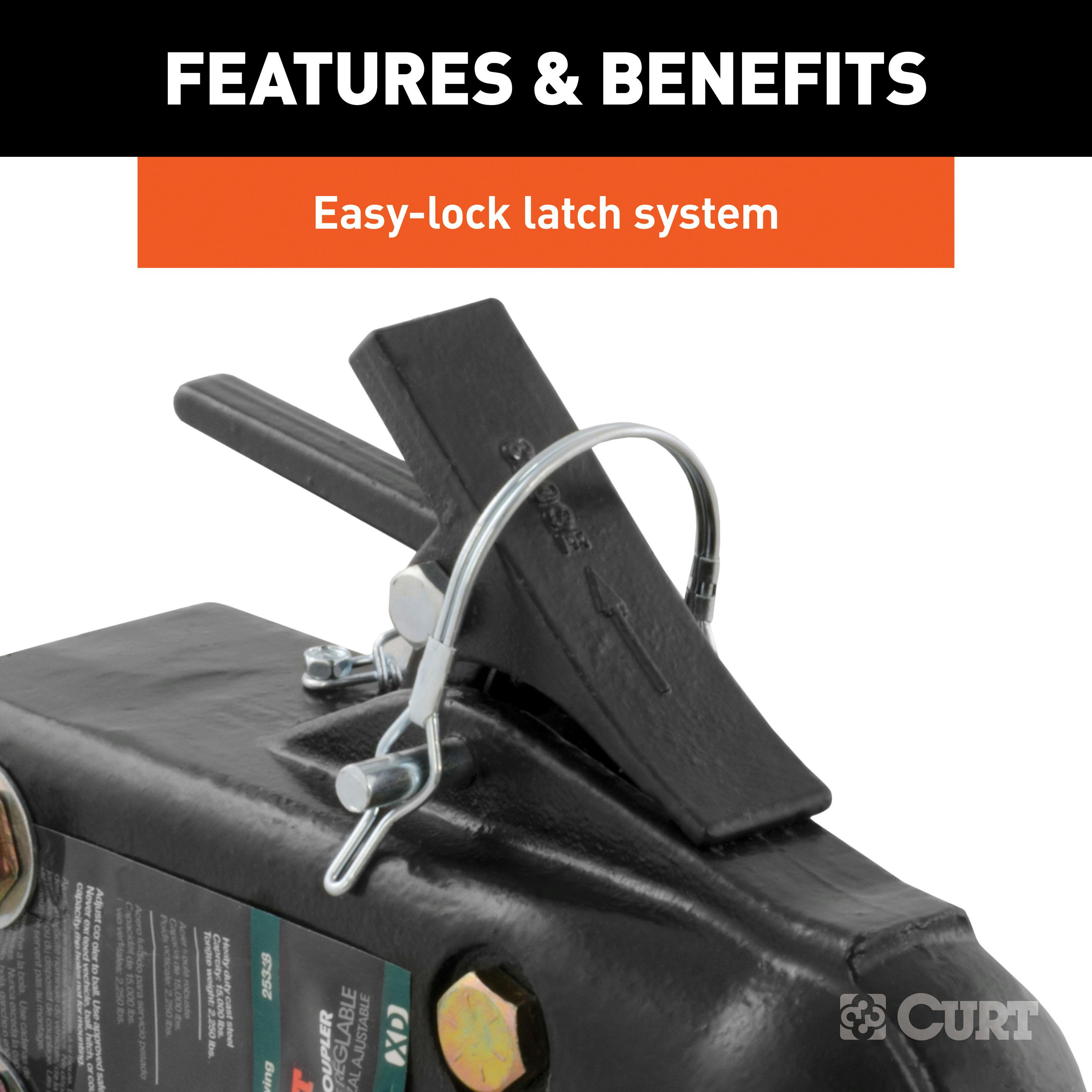 Coupler 15,000 lbs Load Capacity Heavy-Duty Adjustable Bolt 2-5/16 Ball Top Latch Cast Steel Trailer/RV/Boat Coupler 15,000 lbs Load Capacity Heavy-Duty Adjustable Bolt 2-5/16 Ball Top Latch Cast Steel Trailer/RV/Boat